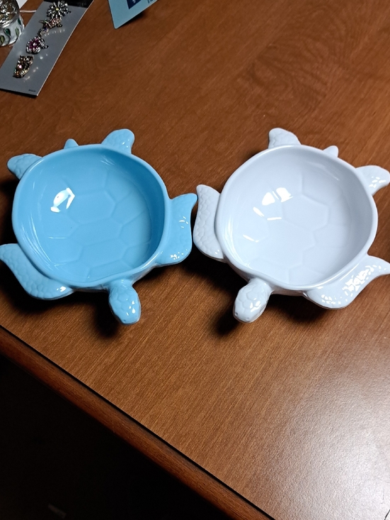The Spring Shop Other - The Spring Shop Pladtic Turtle Serving Bowls in Blue & White